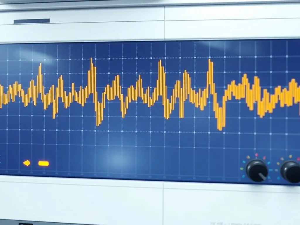 Digital audio waveform visualization, golden frequencies on